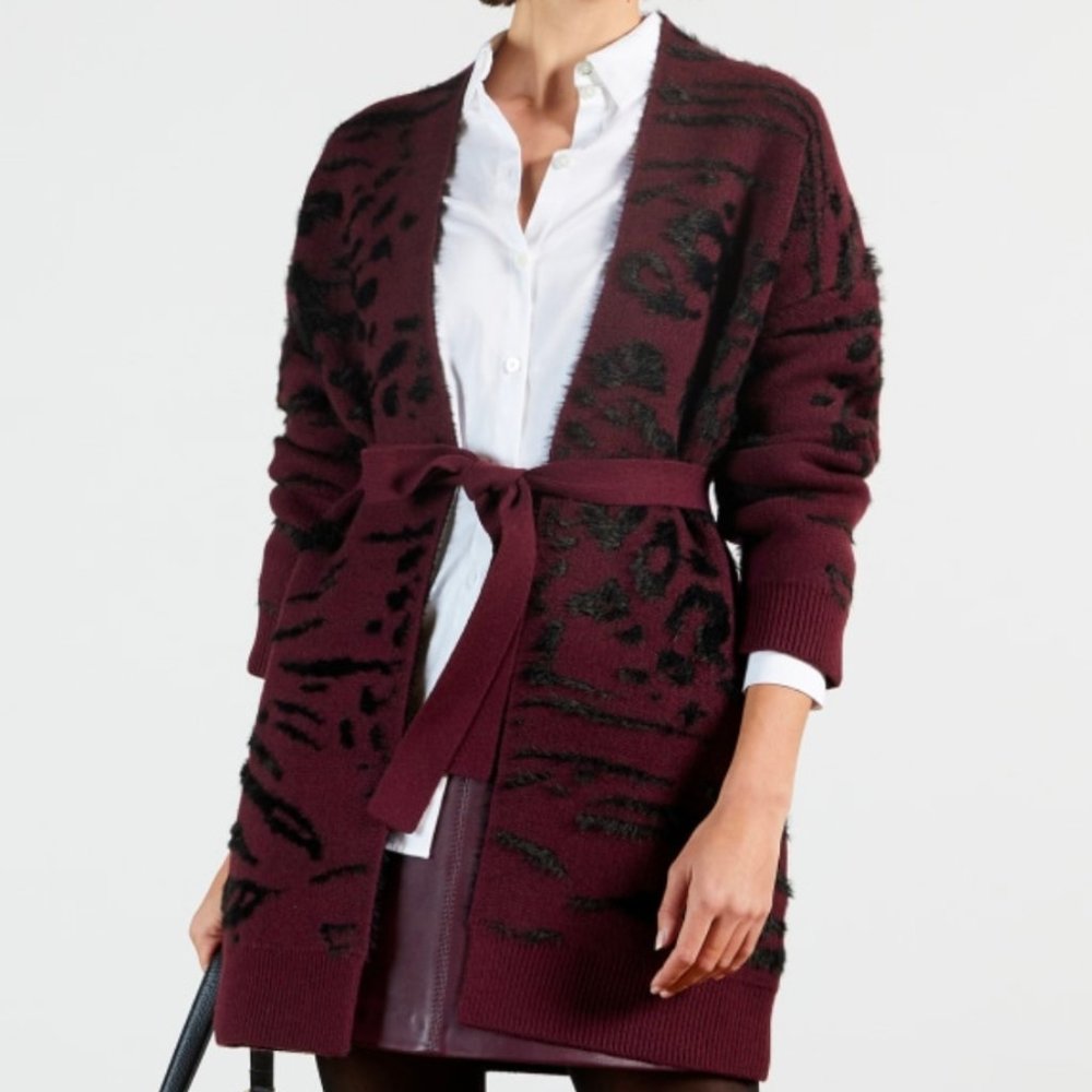 Ted Baker Safrohn Jacquard Long Cardigan - Picture 2 of 9